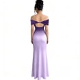 thumbnail image 5 of Laqbezok Women's Gradient Off-Shoulder Maxi Dress, French Chic Slim Fit Evening Gown, Ombre Ruched Mermaid Dress for Party Wedding, 5 of 6