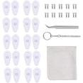 thumbnail image 1 of Kit de reparación de anteojos, 10 pares de almohadillas nasales de silicona, almohadillas nasales de aire antideslizantes para anteojos, almohadillas nasales atornillables con pinzas de tornillo y pa, 1 of 5