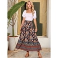 thumbnail image 2 of DARING DIVA Women's Bohemian High Waist A Line Maxi Skirts S Dark Blue, 2 of 8