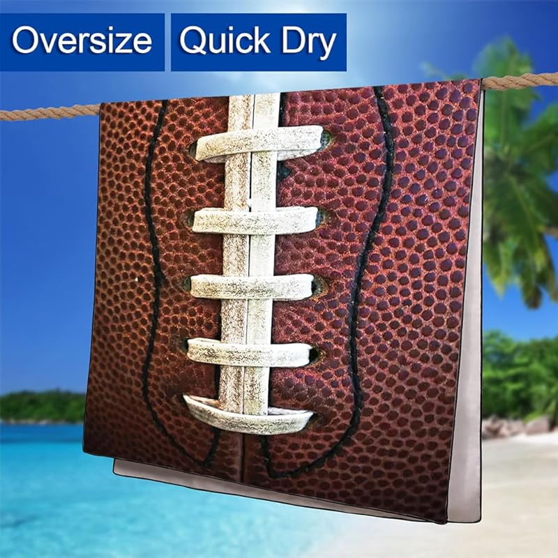 Football Beach Towel Oversized 71x36IN Quick Dry Sand-Free Sports Towels for Swim Pool Camping Travel