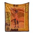 thumbnail image 1 of African Soft Flannel Fleece Throw Blanket, Frame with Natural Autumn Elements Native Girl with Vase Exotic Zulu Print, Cozy Plush for Indoor and Outdoor Use, 50" x 60", Multicolor, by Ambesonne, 1 of 6