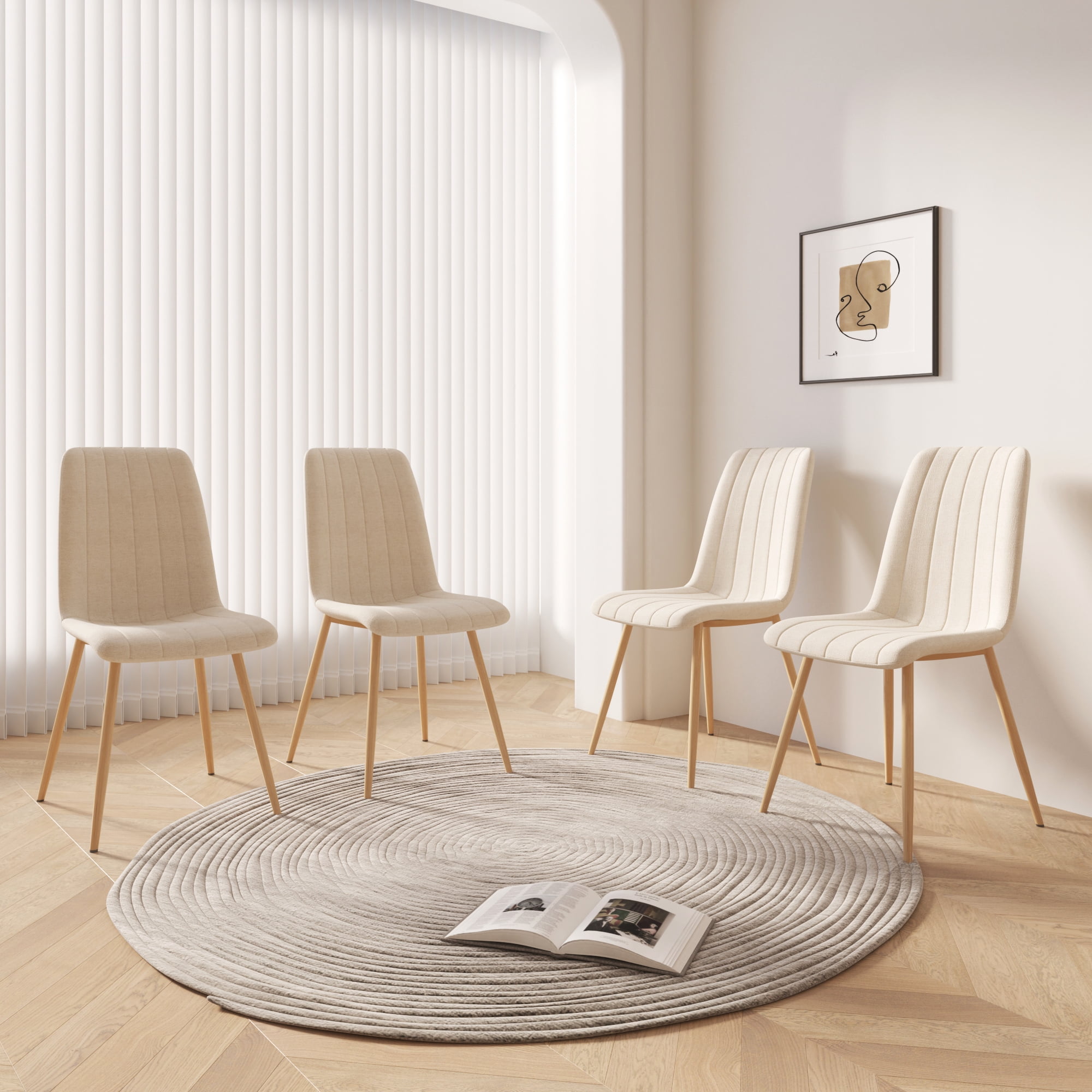 Dining Chairs Set of 4, Modern Style Dining Kitchen Room Upholstered Side Chairs