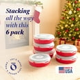 thumbnail image 2 of Homz 24'' Holiday Christmas Plastic Wreath Storage Box, Red (6 Pack), 2 of 11