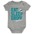 thumbnail image 3 of Newborn & Infant Aqua/Orange/Heather Gray Miami Dolphins Three-Pack Eat, Sleep & Drool Retro Bodysuit Set, 3 of 4