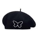 thumbnail image 1 of Boina elegante para mujer, ideal como regalo, bordada, perfecta para vacaciones, viajes y acampadas. Negro, 1 of 9