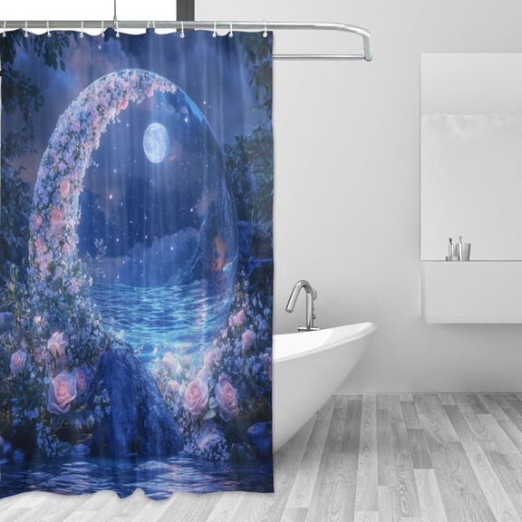 Yayeee Shower Curtain with Hooks 72"x72" Waterproof Fabric Bathroom Hanging Decor, Crystal Ball