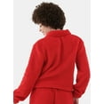 thumbnail image 3 of No Boundaries Half Zip Pullover and Shorts Plush Set, 2-Piece, Women's, 3 of 5
