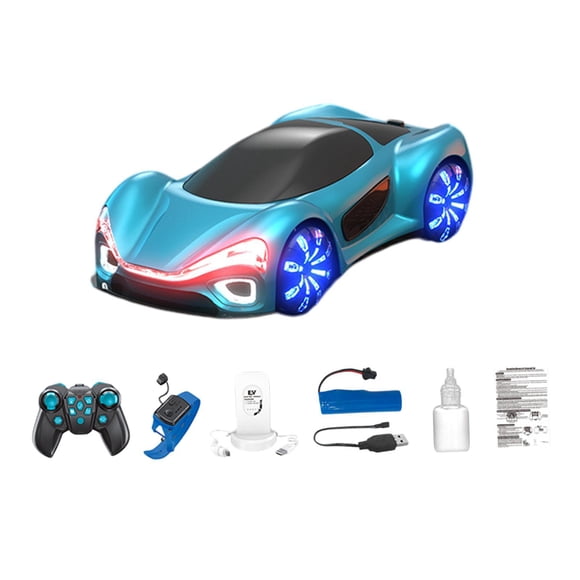 Coche RC, Coche de Carreras Deportivo, Efectos de Doble pulverización, Coches RC Hobby, Juguetes, vehículos clásicos de Juguete para Fiestas navideñas C azul