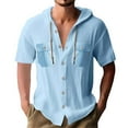 thumbnail image 1 of 2025 Cardigan à Capuche Décontracté en Lin pour Hommes - Manches Courtes, Coupe Ample, 1 of 4