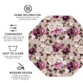 thumbnail image 4 of Pofeuu Rose Flowers Print Leather Coasters Set of 6, Round Cups Mugs Mat Pad for Home Kitchen Heat Resistant Drink Coasters,Octagon, 4 of 7