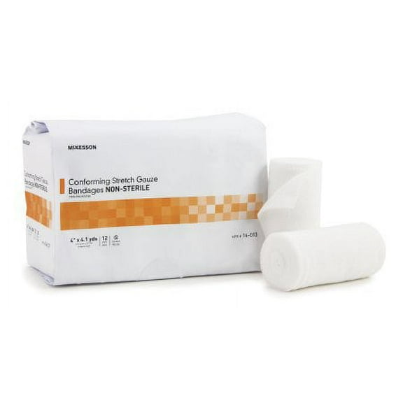 McKesson Conforming Stretch Bandage  Poly Blend 4 Inch X 4.1 Yrd, Bag of 12