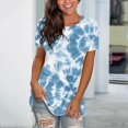 thumbnail image 2 of Blusa de camiseta informal con estampado de manga corta de verano para mujer a la moda Fridja  bn2763, 2 of 6