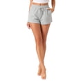 thumbnail image 1 of Pantalones cortos de pijama ajustables con cordón de INSPIRAR CHIC para mujer, ropa de descanso, pantalones cortos para dormir con bolsillos, XL gris plateado, 1 of 5