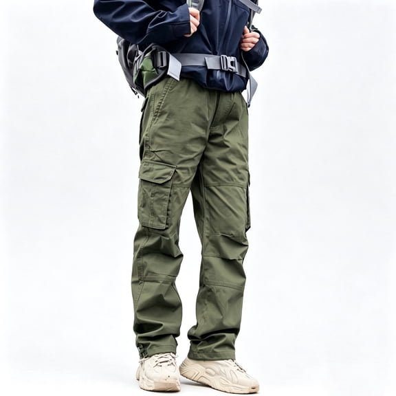 Men's Travel Hiking Cargo Pants Stretch Twill Fabric Lightweight Secure Multi Pockets S-XXL