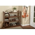 thumbnail image 6 of 6.75' Chocolate Brown 4-Tier Outdoor Shoe Rack Cubby, 6 of 6
