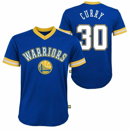 - Golden State Warriors Youth Steph Curry NBA Fashion V-Neck Jersey Top - Blue
