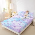 thumbnail image 4 of Castle Fairy Kawaii Purple Bow Knot 4Pcs Bed Sheets for Teens Girls Children,Dreamy Princess King Sheets,Gradient Galaxy Universe Super Cozy Sheet Set,Lightweight Room Decor, 4 of 7