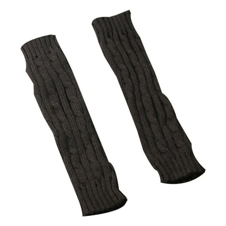 

1 Pair Hot Winter Autumn Knit Arm Warmer Women Girls Long Winter Mittens Wrist Warmer Female Gloves Dark gray