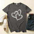 thumbnail image 2 of Dark Gray Valentine Graphic Tee for Women | Heart Outline T-Shirt | Soft Stretch Relaxed Fit Casual Top, Valentine's Day Gift S-4XL,Size L, 2 of 7