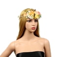 thumbnail image 3 of Diadema de Flor Artificial Yotijar Accesorio de cabellero de Festival para Novias Mujeres Apoyo grafía naranja, 3 of 10