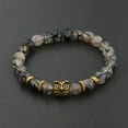 thumbnail image 2 of EOEMY Fashion Men'S Women' S Natural Lava Stone Owl 8mm Beads Charm Bracelets Jewelry-D013-03, 2 of 9