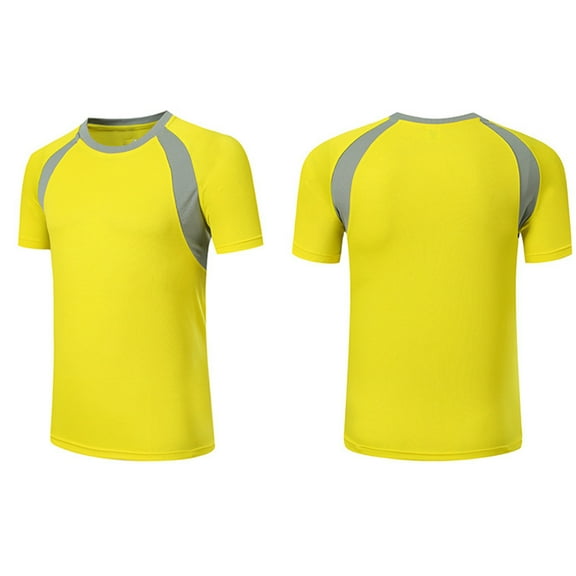 Yhong Kids Boys Swim Shirt UPF 50 Rash Guard T-Shirt Short Sleeve Cool Dry Athletic Sports Shirt Yellow 2XL