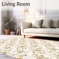 thumbnail image 2 of ODIKA 5'x7' Machine Washable Non-Slip Area Rug, Elegant Swirl Baroque Vintage Inspired Tufted High Traffic Rug with Pad, Beige, 525701, 2 of 8