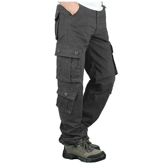Men Outdoor Cargo Trousers Waterproof Wear-Resistant Outdoor Hiking Running Trousers Men's Vintage Sweatpants Autumn New Straight Sweatpants Male Loose Straight Trousers Large Size