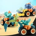 thumbnail image 3 of Dinosaur Building Set Funny 4 Sets Plastic Car Assemble Toy Engineering Car Toy, 3 of 10
