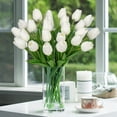 thumbnail image 2 of 20Pcs White Tulips Real Touch Artificial Flowers Fake Tulips Arrangement Bouquet for Home Kitchen Office Wedding Spring Holidays Valentine's Day Decor by Scheam, 2 of 9