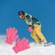 thumbnail image 1 of Guantes de Punto para Niños, Manoplas Calientes con Dedos Divididos, Prendas de Mano Invernales de Color Sólido con Fibra Acrílica, Ajuste Cómodo para Jugar, Escribir y Actividades al Aire Libre, 1 of 9