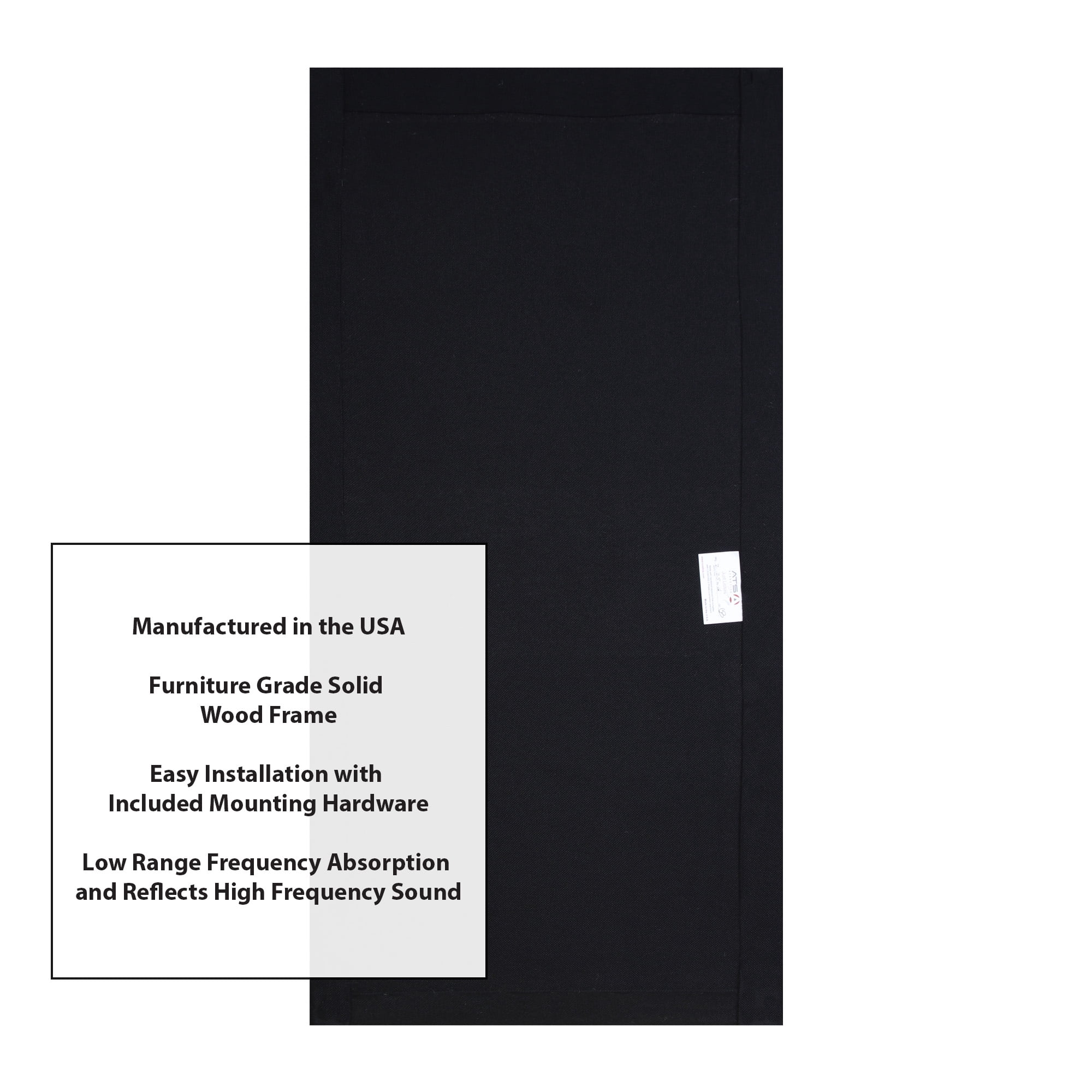 ATS Acoustics Bass Trap Low Range Sound Absorbing Echo Reducing Studio Acoustic Wall Panel 24" x 48" x 4" (Pitch)