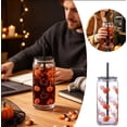 thumbnail image 3 of Halloween 20oz Glass Can Sipper With Lid And Straw, Spooky Cute Iced Coffee Tumbler, Reusable Drinking Cup for Halloween Party, Home & Gift, 3 of 6