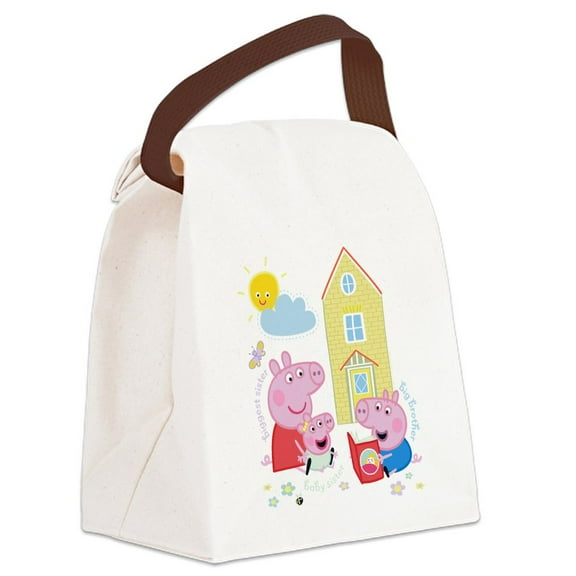 CafePress - Peppa Pig: Siblings - Canvas Lunch Bag with Strap Handle