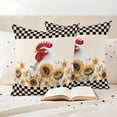 thumbnail image 3 of Farmhouse Pillow Covers 2 Pack Vintage Farm Chicken Sunflowers Black Plaid Beige Pillowcase Waterproof Outdoor Throw Pillow Cover for Patio Garden Square Cushion 18”x18”, 3 of 9