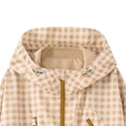 thumbnail image 5 of Lnmiateer Womens Lightweight Plaid Waterproof Hooded Rain Jacket Zip Front Drawstring Cinched Waist Windbreaker with Pockets Camping Outerwear, 5 of 5