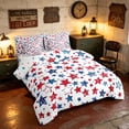 thumbnail image 2 of Manfei Watercolor Patriotic Stars Twin Bedding, USA Flag Bedding Comforter Set, Red Blue White, Polka Dots Reversible 7pcs, 2 of 6