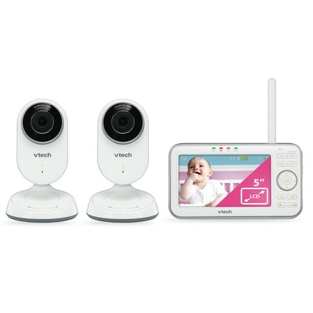VTech VM5271-2 Video Baby Monitor with 5-inch Screen, Motorized Lens with 6x Optical Zoom, Soothing Sounds & Lullabies, Temperature Sensor & 1,000 feet of Range with 2