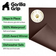 thumbnail image 2 of GORILLA GRIP Silicone Pet Feeding Mat, 100% Waterproof, Protects Floors, 18.5x11.5 Brown, 2 of 9