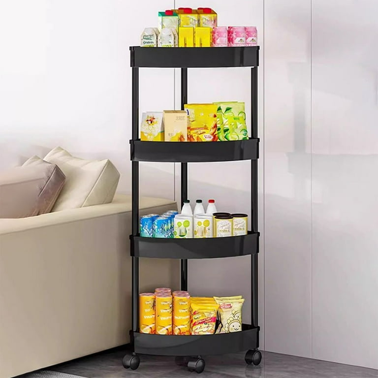 ShengapQ Layer Movable Corner Rack with Wheels, Bathroom Storage