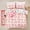 Beige, variant on NTBED Red Bow Comforter Set,6 Piece Bed in a Bag Matching Sheet Set,Cute Ribbon Bowknot Bedding Sets,Princess Style Strawberry Printed,Light Pink Room Decor for Girls,Twin