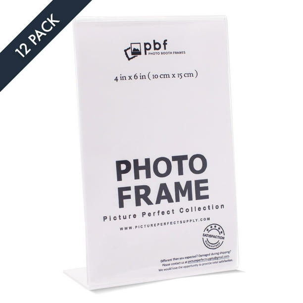 Photo Booth Frames 4x6 Inch Clear Acrylic Plastic Display, 12 Pack