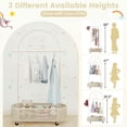 thumbnail image 4 of Topcobe Kid Clothes Rack with 3 Adjustable Heights and Wheels, Kids Furniture for Living Room Bedroom-White, 4 of 7