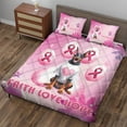 thumbnail image 3 of Faith Love Hope Doberman Pinscher Breast Cancer Awareness Survivor Quilt Bedding Set Doberman Dog Lover Gifts 1 Blanket Bed Cover 2 Pillowcases - 02017, 3 of 5