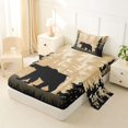 thumbnail image 2 of Castle Fairy Safari Bear Twin Sheets 3pcs,Woodland Animal Bedding,Black Cream,1 Fitted Sheet, 1 Flat Sheet and 1 Pillowcase, 2 of 6