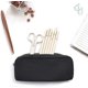 thumbnail image 5 of Pencil Pen Case, Big Capacity Pencil Pouch Canvas Makeup ITBag for Girls and Boys Durable Office Stationery Organizer - Black, 5 of 5