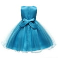 thumbnail image 4 of Kids Blue Dress for Girls Ruffle Sleeveless Tulle Dress for Girls Girls Flower Girl Dress Dress Up Clothes for Girls 8-9 Years, 4 of 5