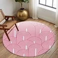 thumbnail image 2 of Round Rugs 5Ft, Red Ombre Round Area Rug Washable Indoor Throw Carpet, Farmhouse Stripes Modern Abstract Art Soft Non Slip Circle Rug for Cabinet Bathroom Home Decor Aesthetic, 2 of 8