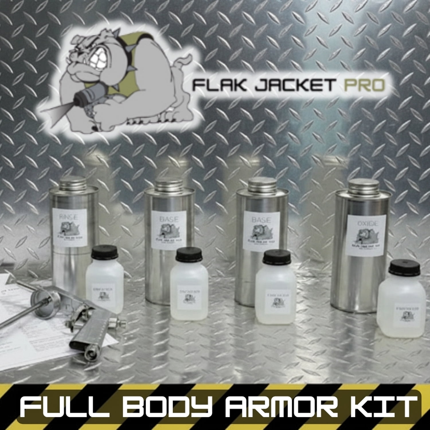 Flak Jacket PRO 1-Gallon Truck Bed Liner Kit with Application Gun – Complete Black 2K Polyurethane Spray-On System – DIY Textured Protective Coating for Trucks, Metal Panels & Pickups