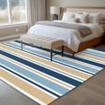 thumbnail image 4 of 6x9 Area Rugs for Living Room, Blue Khaki Striped Non Slip Area Rugs for Kitchen Bedroom Entryway, Farmhouse Stripes Washable Carpet Runner Rug Floor Mats for Bedroom Home Decor Modern Abstract Art, 4 of 9